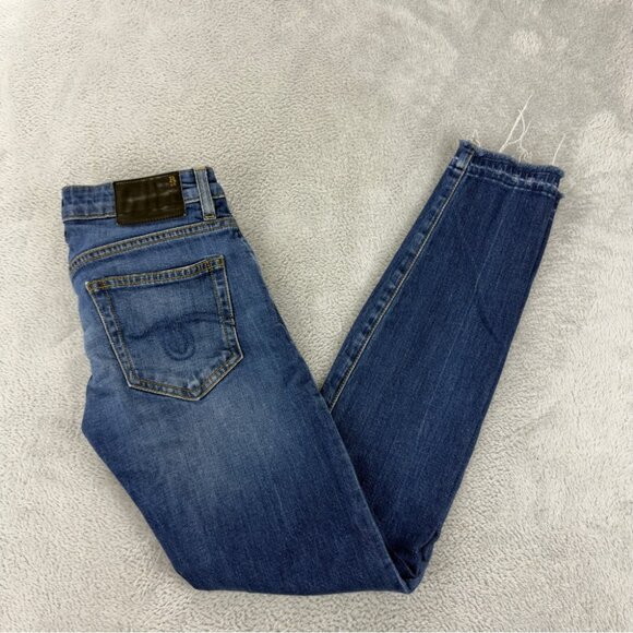 R13 Women's Size 24x28 Alison Skinny Light Blue Wash Zipper Fly Low Rise Denim - Picture 1 of 14